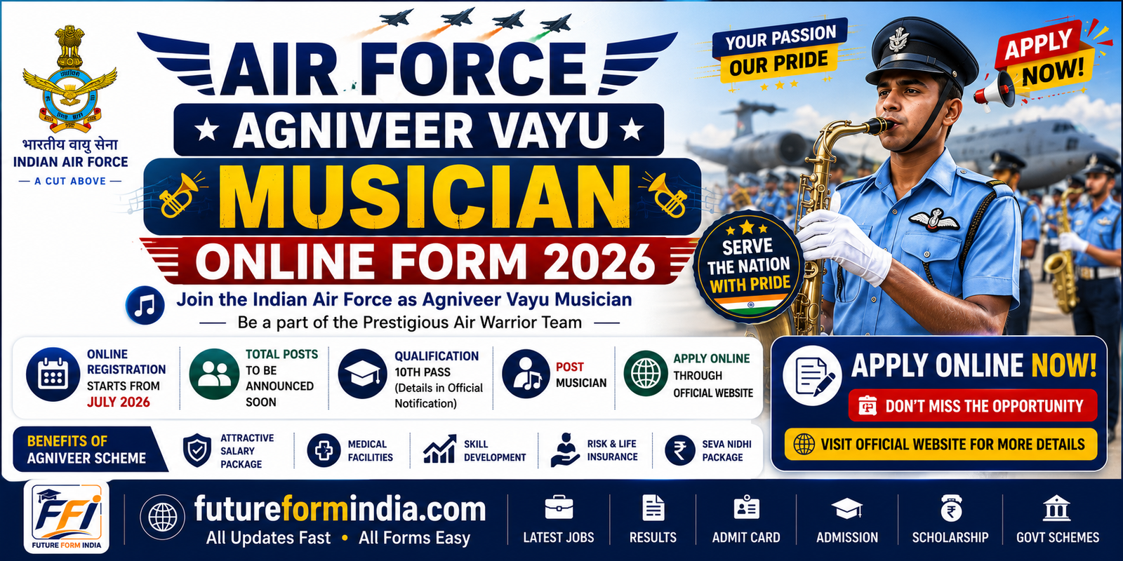 Air Force Agniveervayu Musician Online Form 2026 - Direct link 